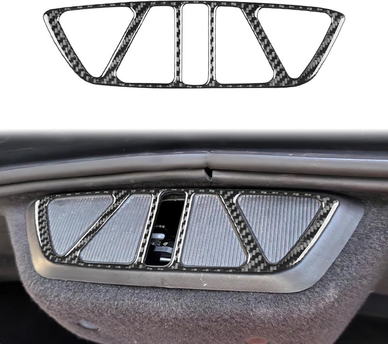 Edinstry Soft Black Carbon Fiber Tailgate Trunk Lock Carabiner Panel for Corvette C8 2020-2024, 1-Piece Trunk Snap Switch Clip Frame Decoration - Image 1